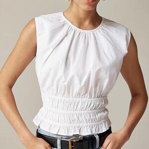 J. Crew White Sleeveless Blouse